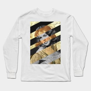 Venus and the Three Graces Presenting Gifts to a Young Woman (detail) by Sandro Botticelli and Marylin Monroe Long Sleeve T-Shirt
